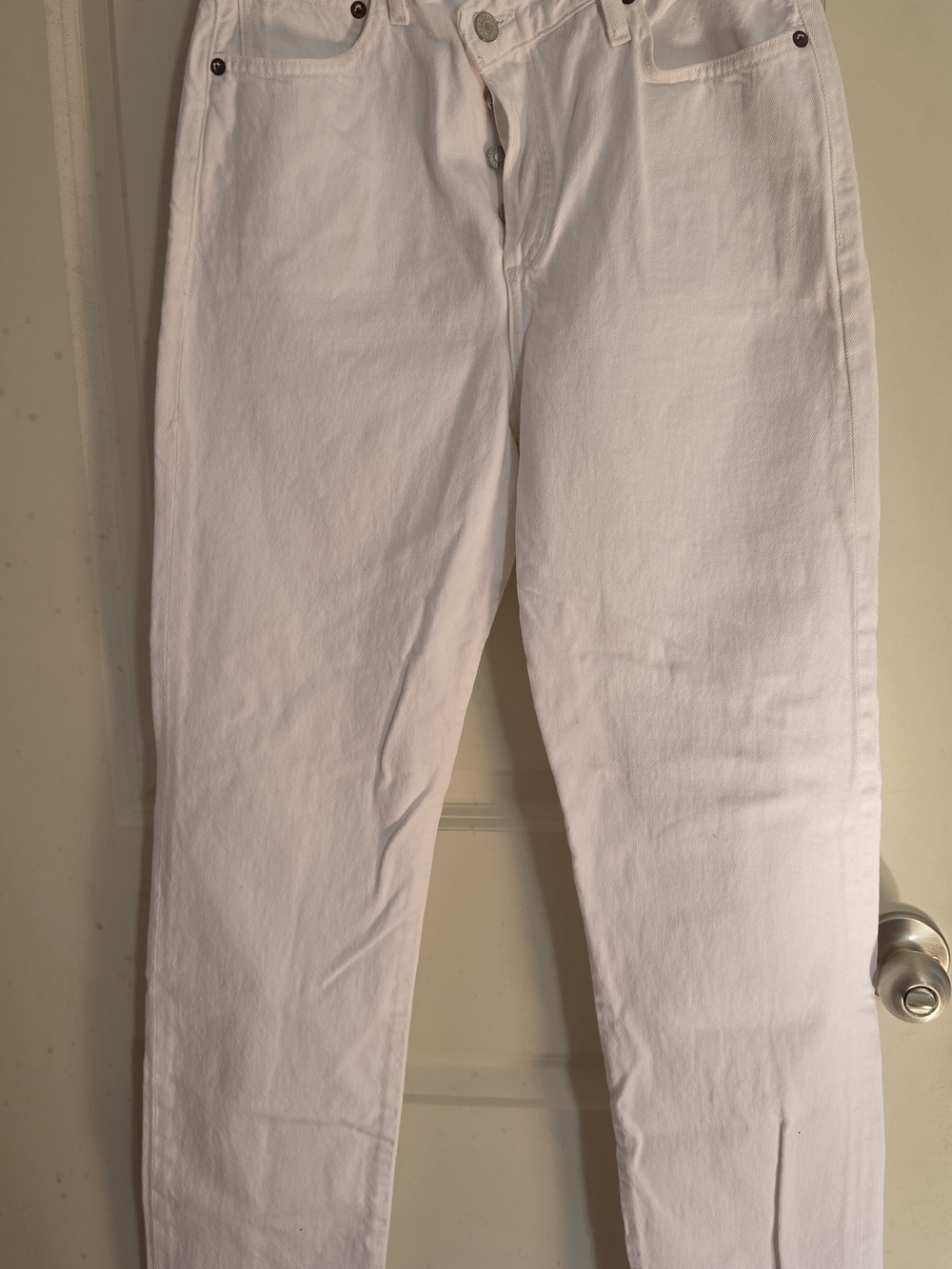 Agolde White Straight-Leg Jeans, Size 26